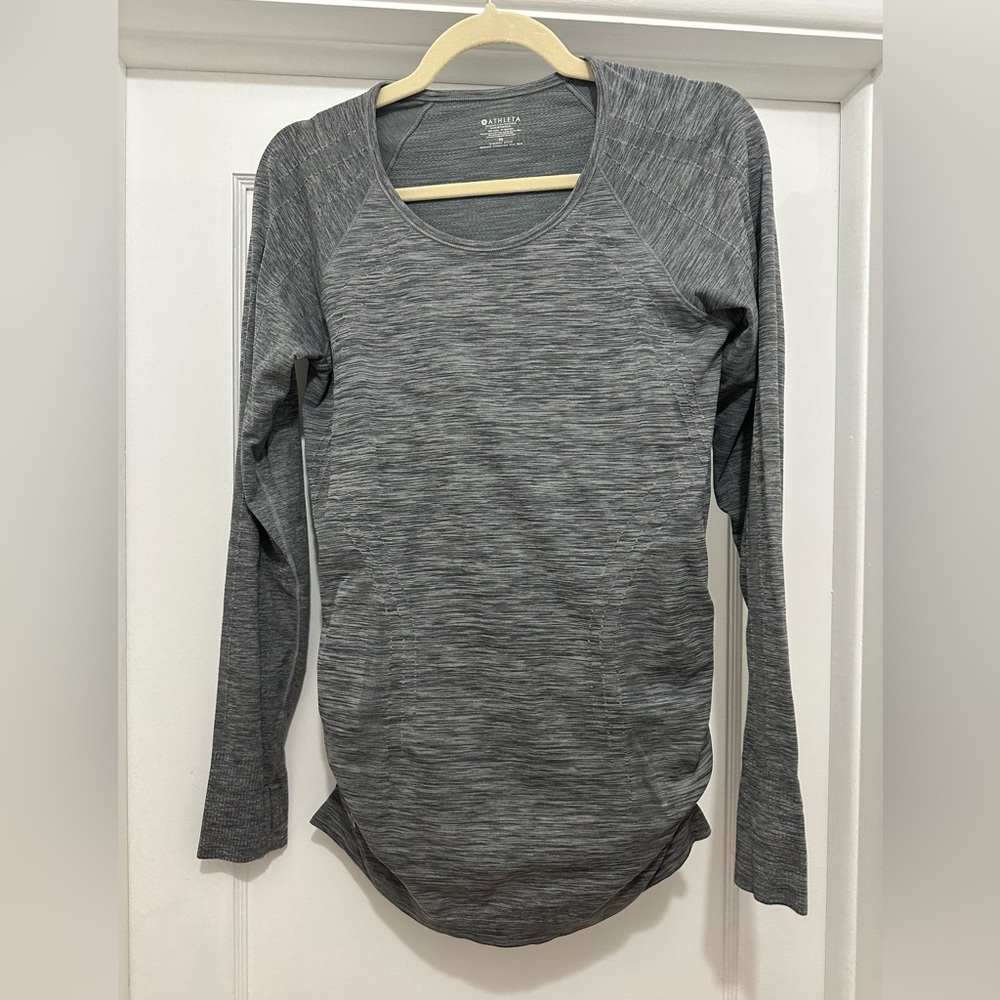 ATHLETA Speedlight Seamless Long Sleeve Top - Grey Heather